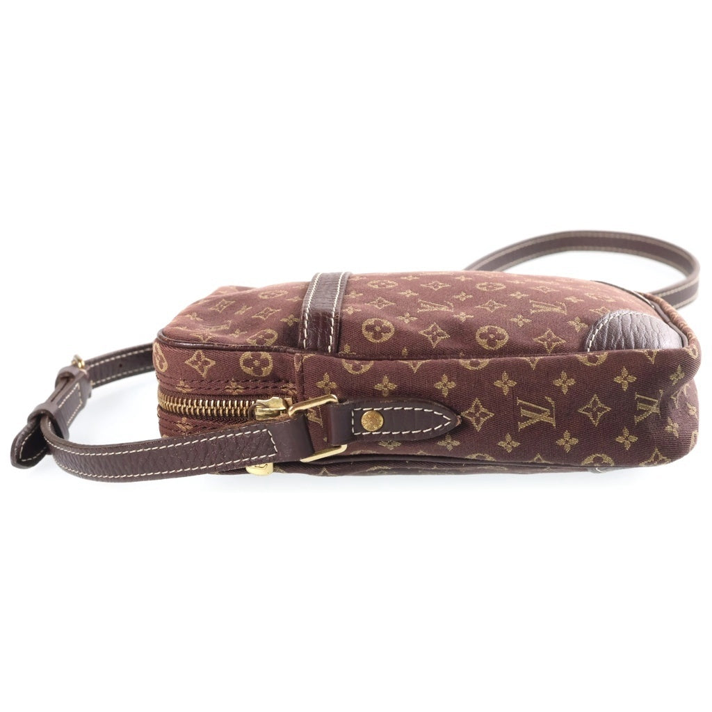 LOUIS VUITTON(ルイヴィトン) モノグラム・ミニ・ラン ダヌーブ エべヌ ショルダーバッグ ミニバッグ ブラウン レザー×キャンバス M95228 ゴールド金具 レディース