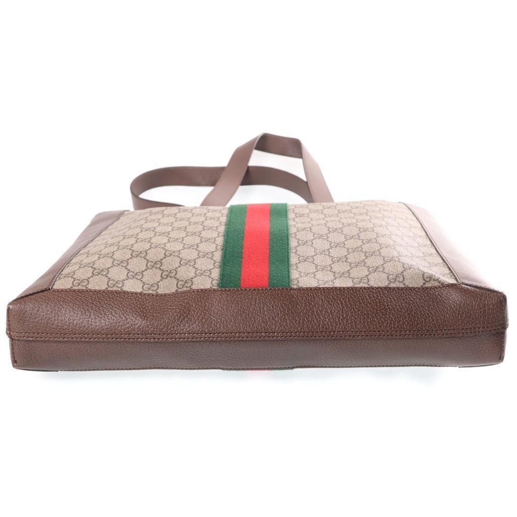 GUCCI(グッチ) オフィディア トートバック ハンドバッグ ブラウン PVCレザー 519335 ゴールド金具 レディース