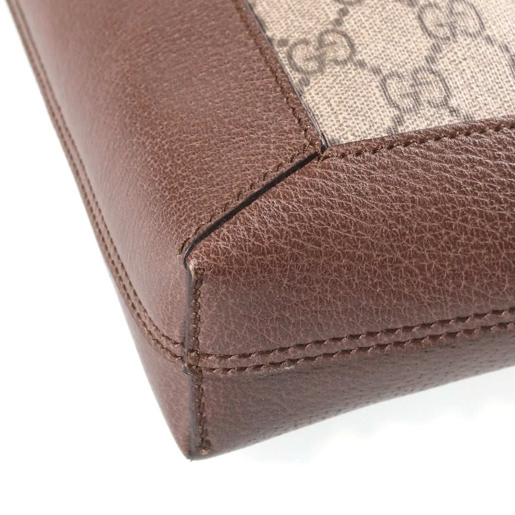 GUCCI(グッチ) オフィディア トートバック ハンドバッグ ブラウン PVCレザー 519335 ゴールド金具 レディース