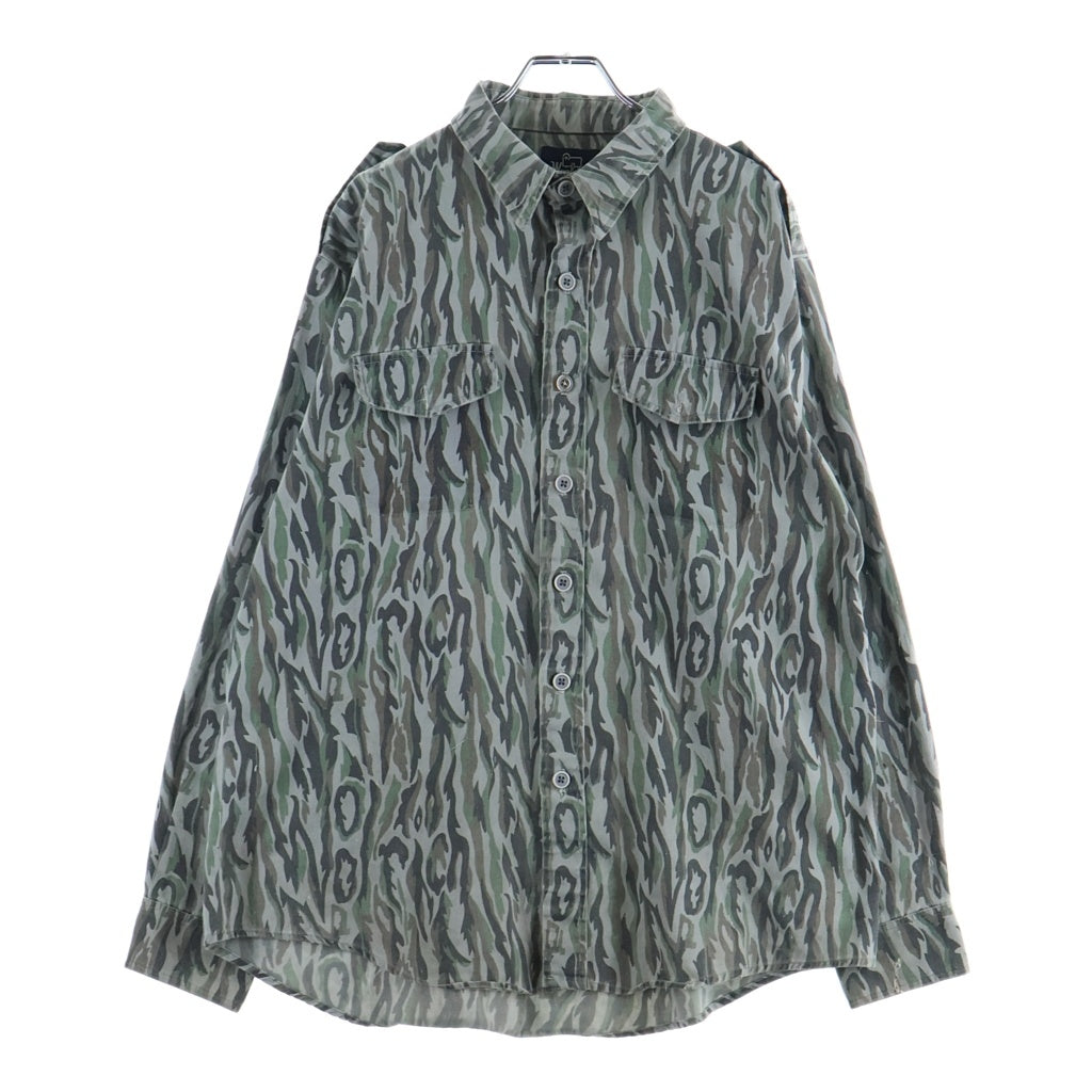 WOOLRICH(ウールリッチ) 80S VINTAGE SHADOW BARK CAMOUFLAGE L/S SHIRT カモフラージュ 長袖シャツ カーキ/ブラウン
