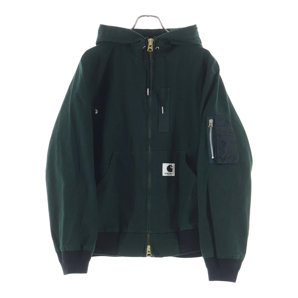 Sacai(サカイ) 25AW ×CARHARTT WIP Washed Duck Hooded フーデッドダックジャケット グリーン 03859M