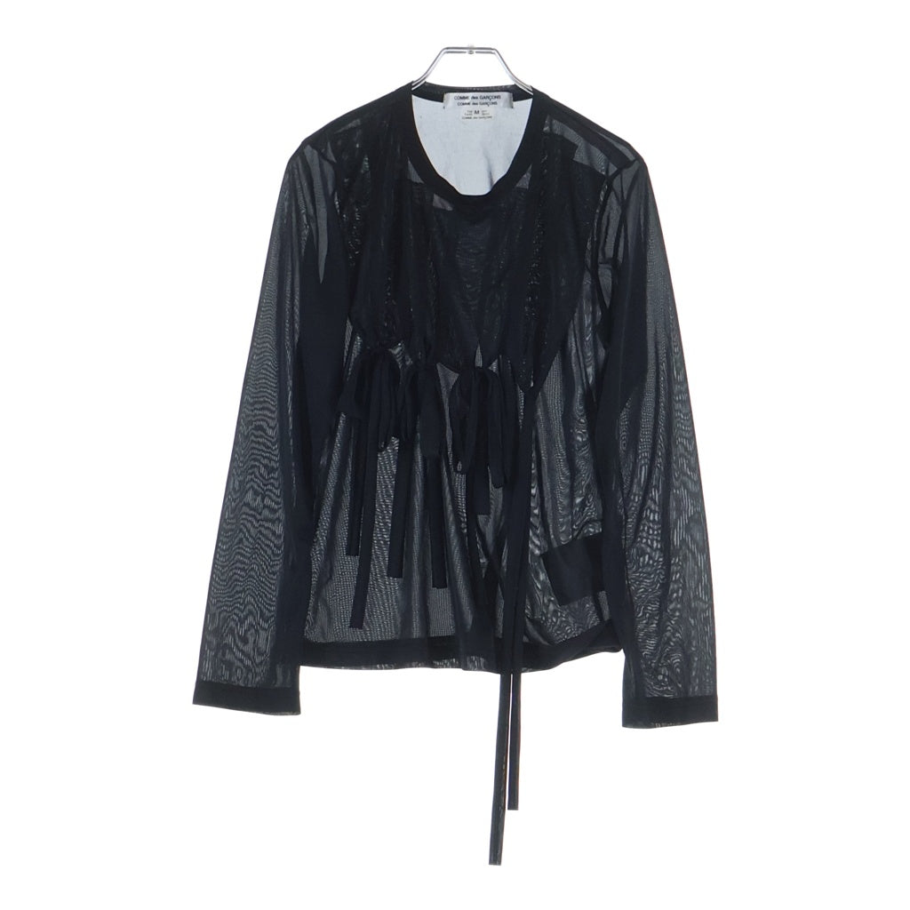 COMME des GARCONS COMME des GARCONS(コムデギャルソンコムデギャルソン) クルーネック シースルー 長袖Tシャツ カットソー ブラック RF-T019 レディース
