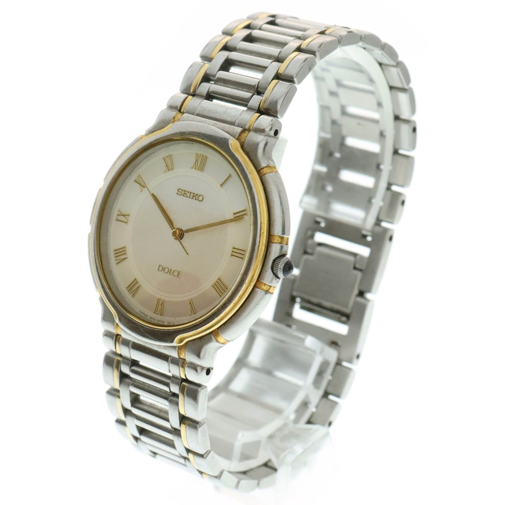 SEIKO(セイコー) ドルチェ 腕時計 ウォッチ シルバー×ゴールド アイボリー文字盤 SS/AT 5E31-6E10