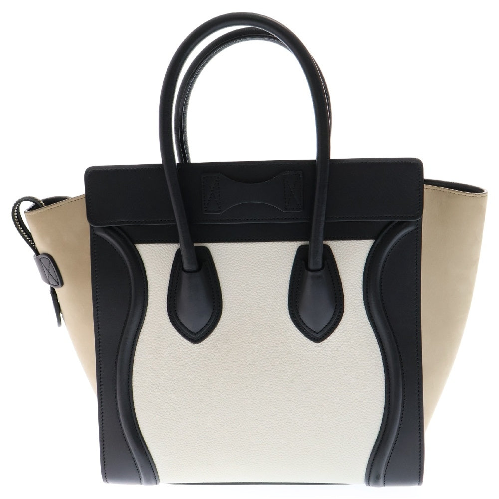CELINE(セリーヌ) ラゲージ マイクロショッパー レザー ハンドバッグ バイカラー レディース