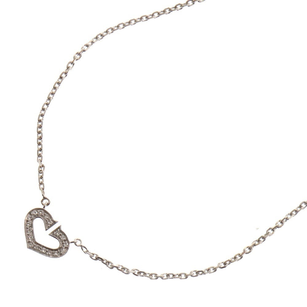 Cartier(カルティエ) Cハート パヴェ ダイヤ ネックレス 750 K18 WG ホワイトゴールド ペンダント