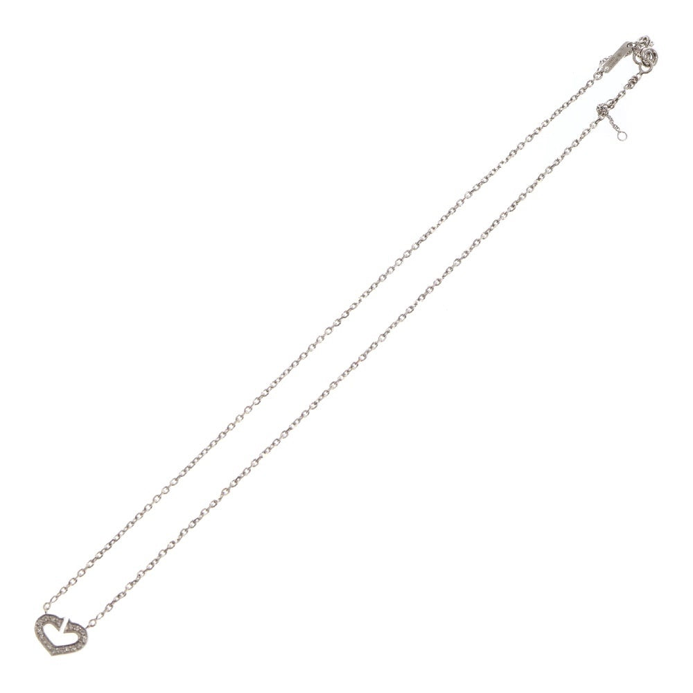 Cartier(カルティエ) Cハート パヴェ ダイヤ ネックレス 750 K18 WG ホワイトゴールド ペンダント