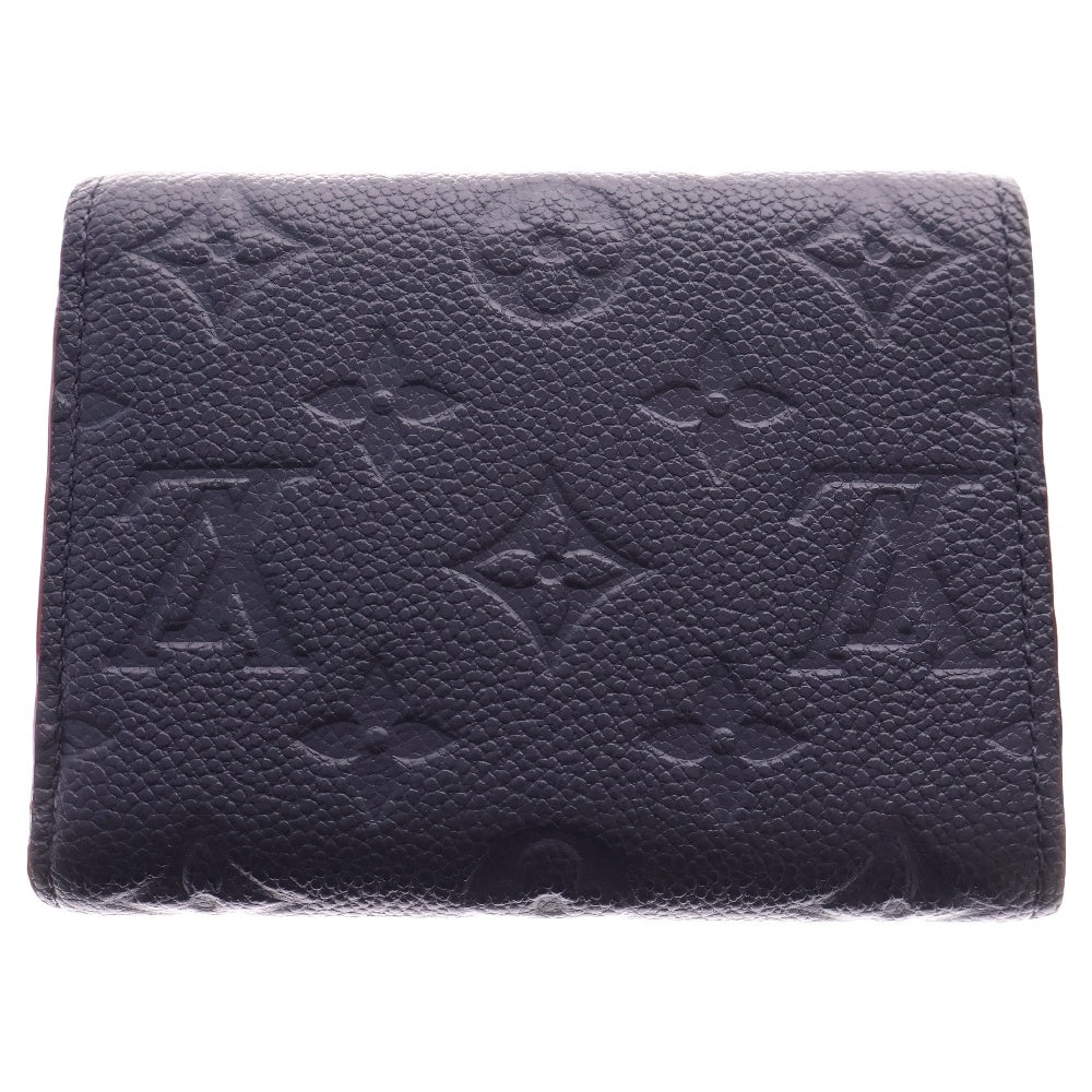 LOUIS VUITTON(ルイヴィトン) モノグラム アンプラント ポルトフォイユ ヴィクトリーヌ レザーコンパクトウォレット 三つ折り財布 ネイビー×レッド M64577