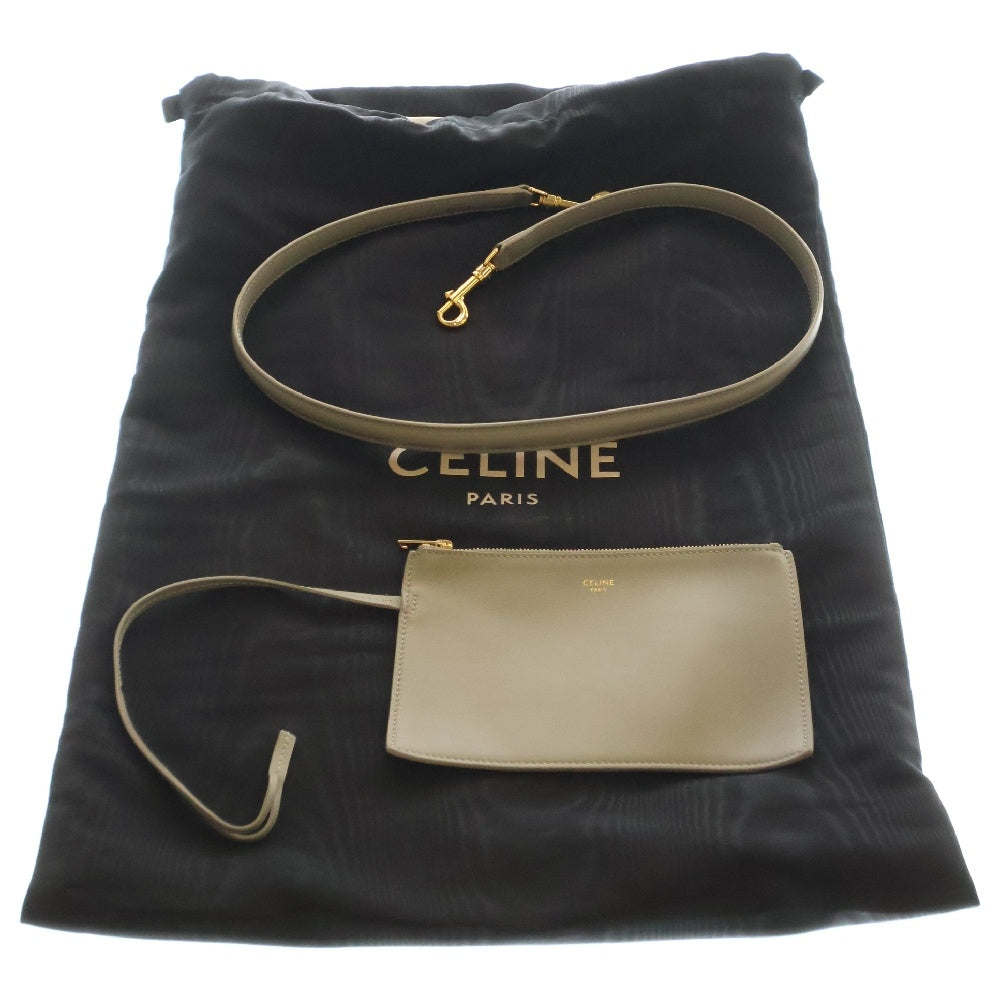 CELINE(セリーヌ) ティーン バケット16 オリーブ カーフレザー 2WAY ショルダーバッグ ハンドバッグ ゴールド金具