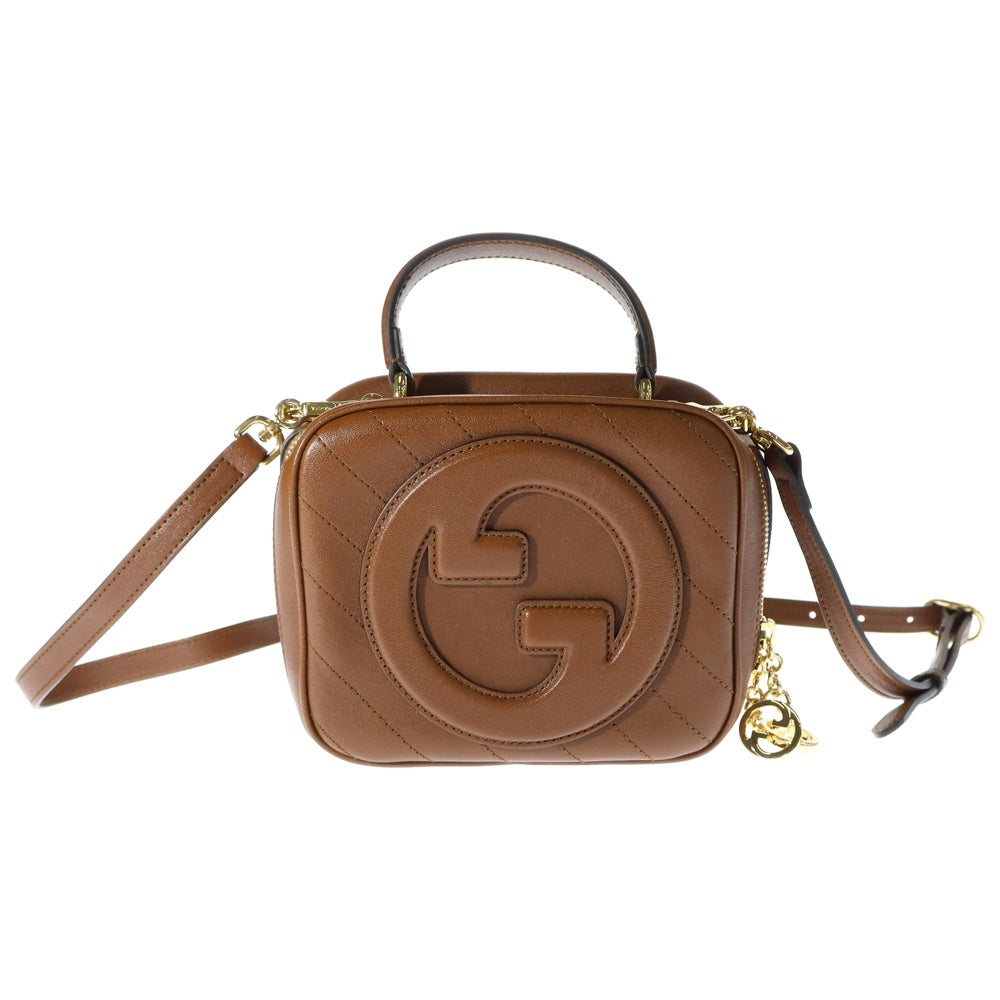 GUCCI(グッチ) ブロンディ 2WAYバッグ ショルダーバッグ トップハンドルバッグ ブラウン レザー ゴールド金具 744434