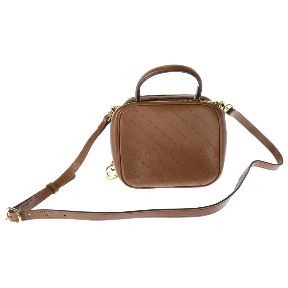 GUCCI(グッチ) ブロンディ 2WAYバッグ ショルダーバッグ トップハンドルバッグ ブラウン レザー ゴールド金具 744434