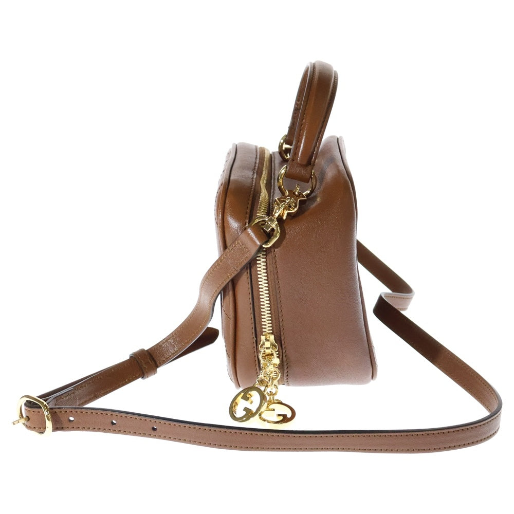 GUCCI(グッチ) ブロンディ 2WAYバッグ ショルダーバッグ トップハンドルバッグ ブラウン レザー ゴールド金具 744434
