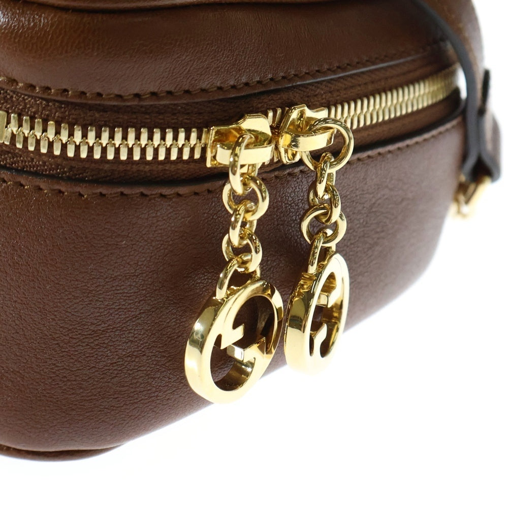 GUCCI(グッチ) ブロンディ 2WAYバッグ ショルダーバッグ トップハンドルバッグ ブラウン レザー ゴールド金具 744434