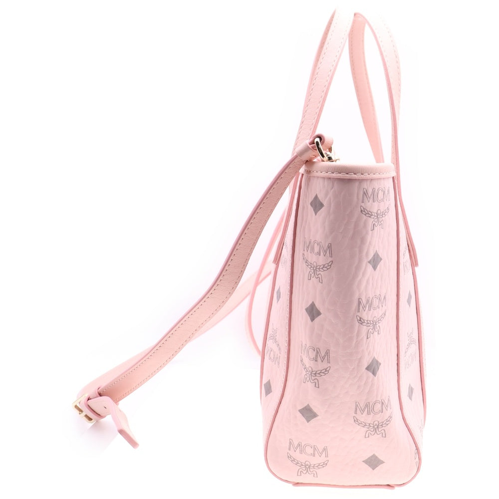 MCM(エム シー エム) ×HELLO KITTY TONI SHOPPER ハローキティ トップジップ レザー 2WAY ハンド ショルダーバッグ ピンク レディース 7844276756