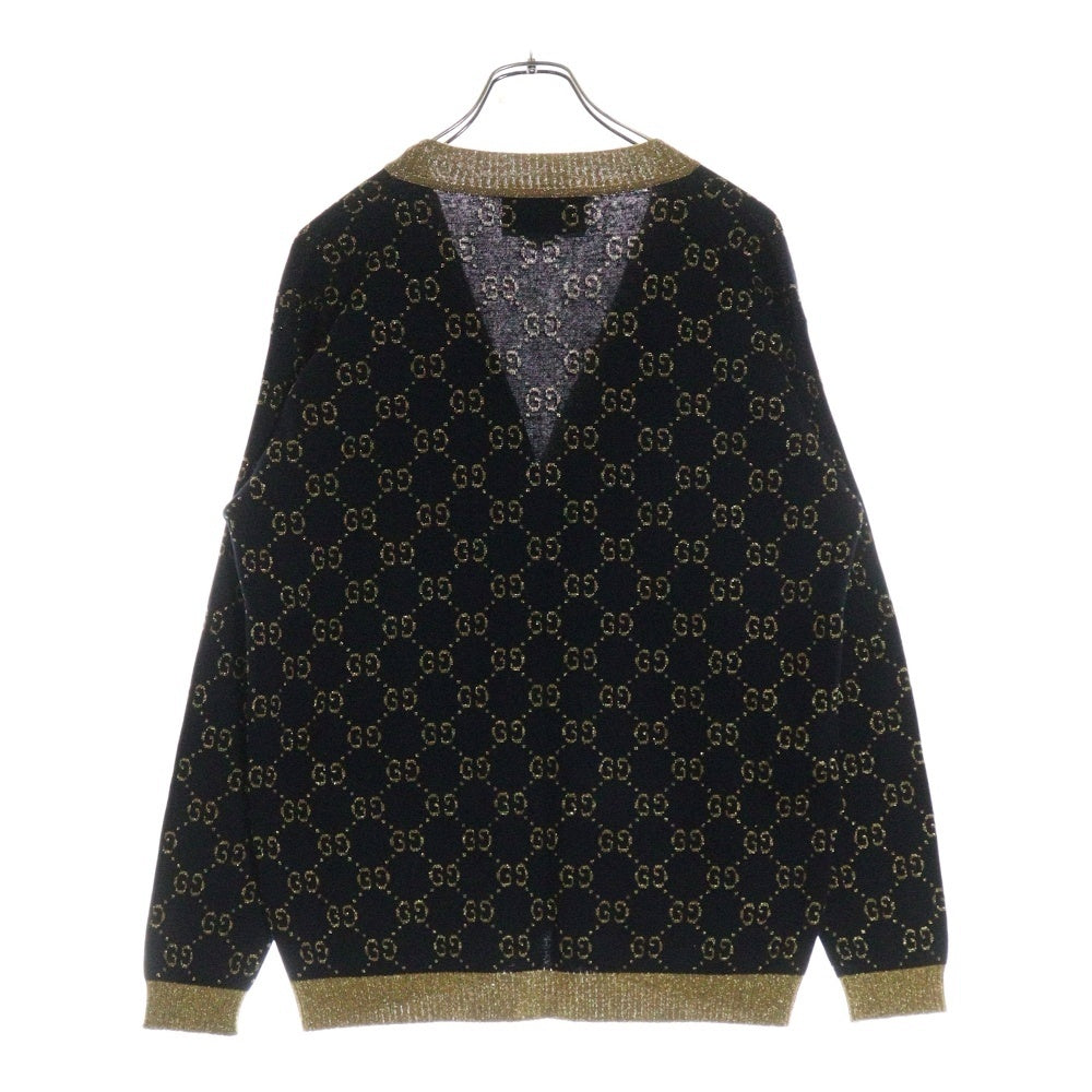GUCCI(グッチ) GGコットンラメ ファブリック カーディガン Vネック ネイビー レディース #M 529193 529193 ハンガー