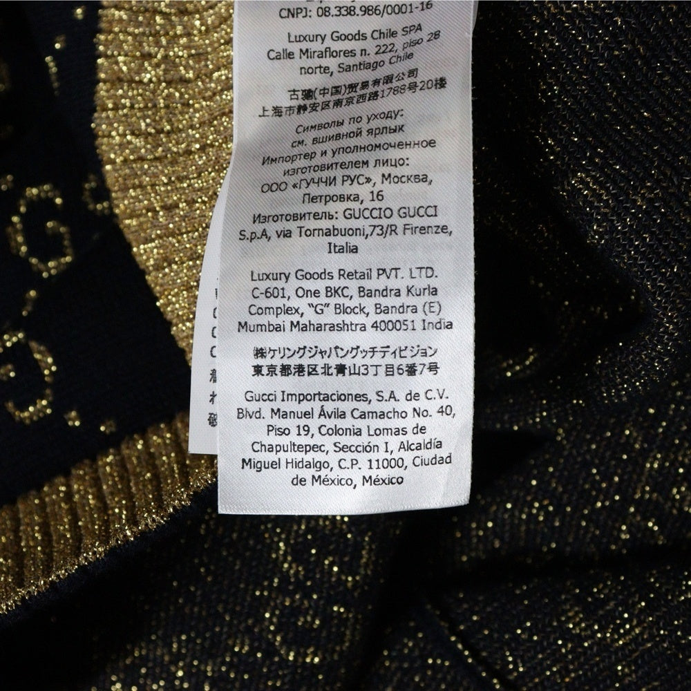 GUCCI(グッチ) GGコットンラメ ファブリック カーディガン Vネック ネイビー レディース #M 529193 529193 ハンガー