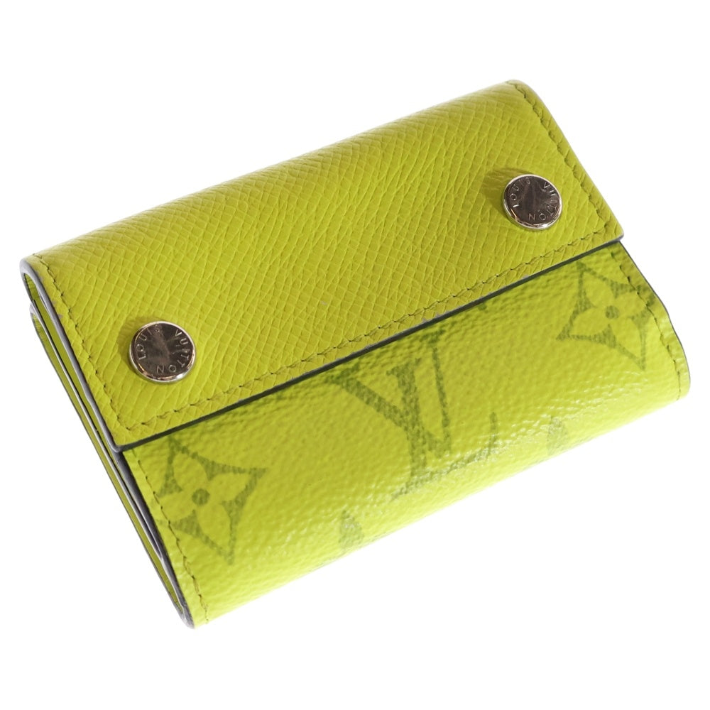 LOUIS VUITTON(ルイヴィトン) タイガラマ コンパクトウォレット コインケース 三つ折り財布 イエロー シルバー金具 PVC M67629