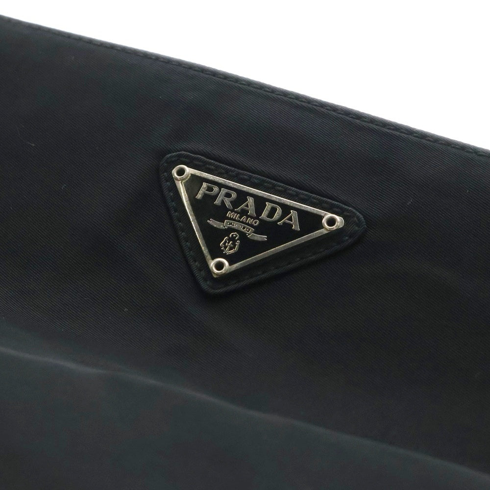 PRADA(プラダ) トライアングルロゴ ハンドバッグ ミニトートバッグ シルバー金具 ブラック ナイロン