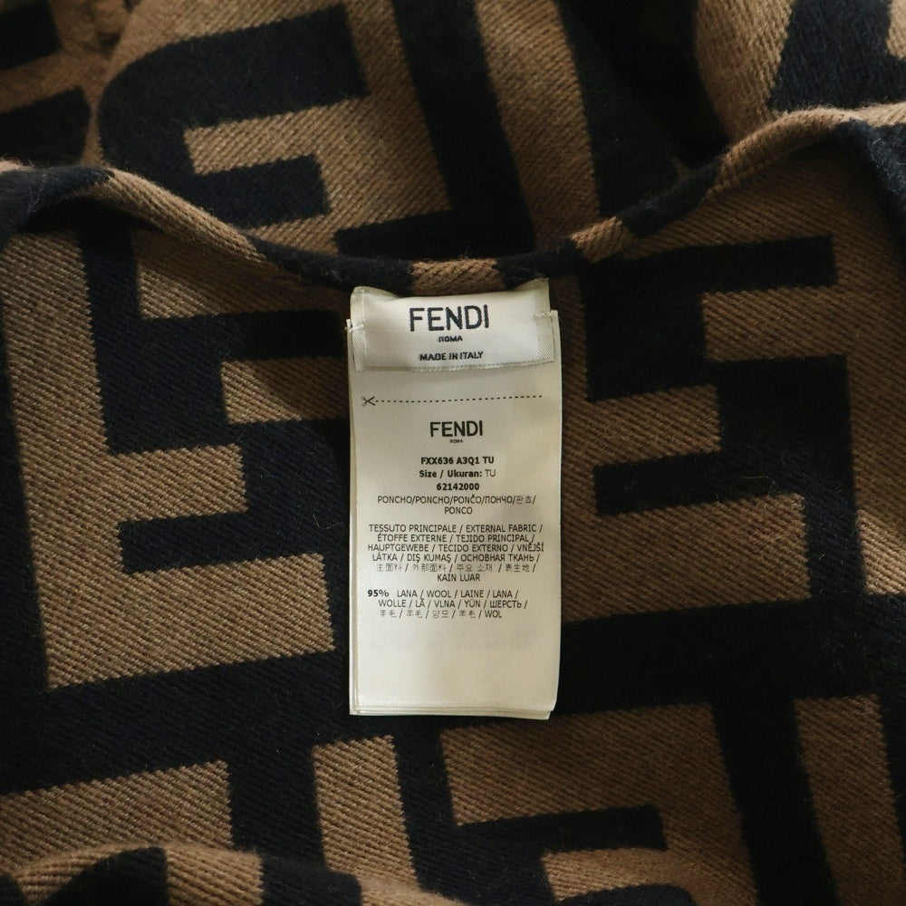 FENDI(フェンディ) ズッカ ポンチョ ブラウン ウール サイズTU FXX636 レディース