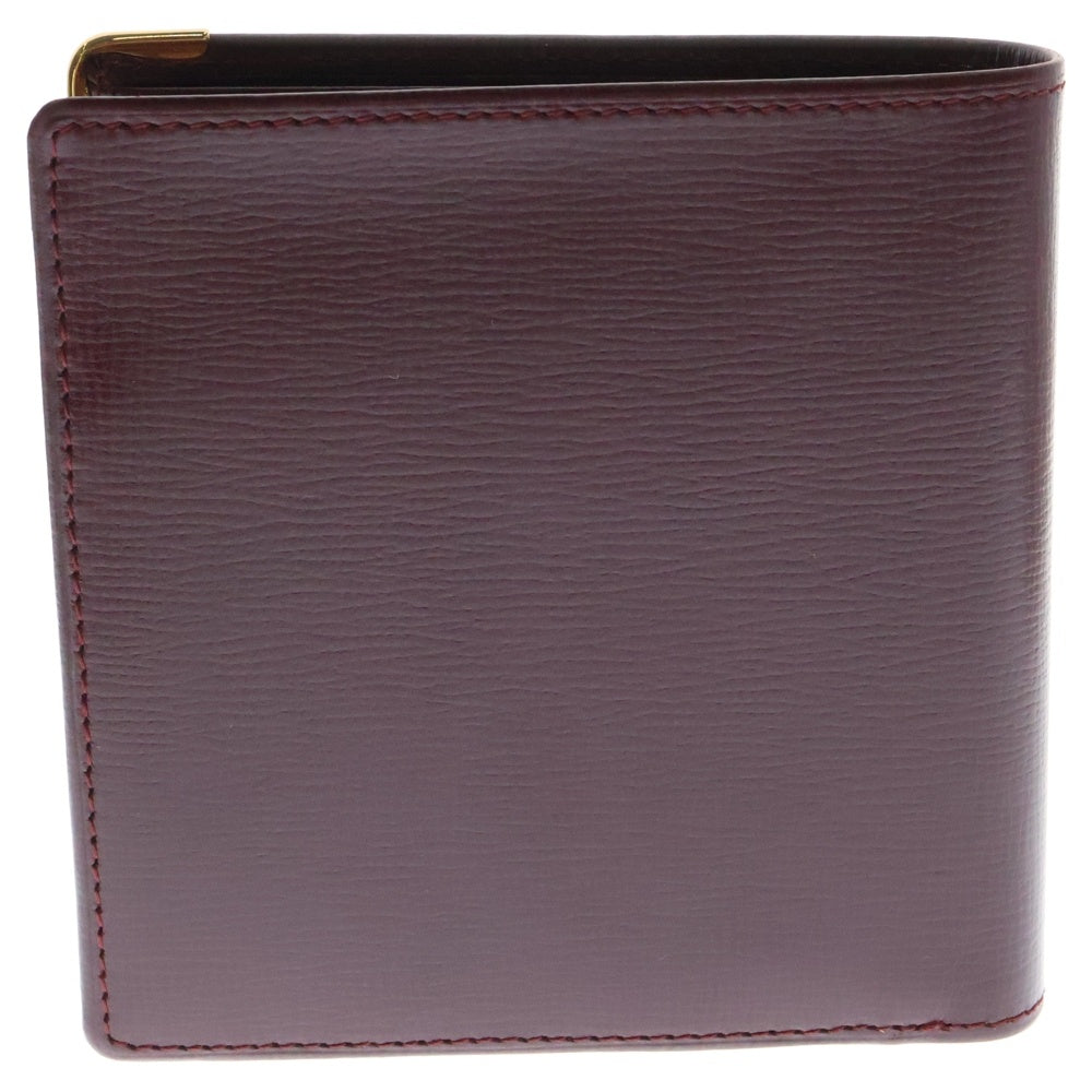 Cartier(カルティエ) マストライン 二つ折り財布 コンパクトウォレット ボルドー レザー