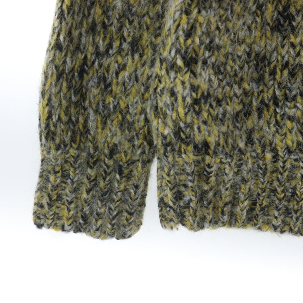 MONCLER(モンクレール) 18AW MAGLIONE TRICOT GIROCOLLO アルパカウール ローゲージ クルーネック 長袖ニット セーター イエロー/グレー D20979031300 999CS