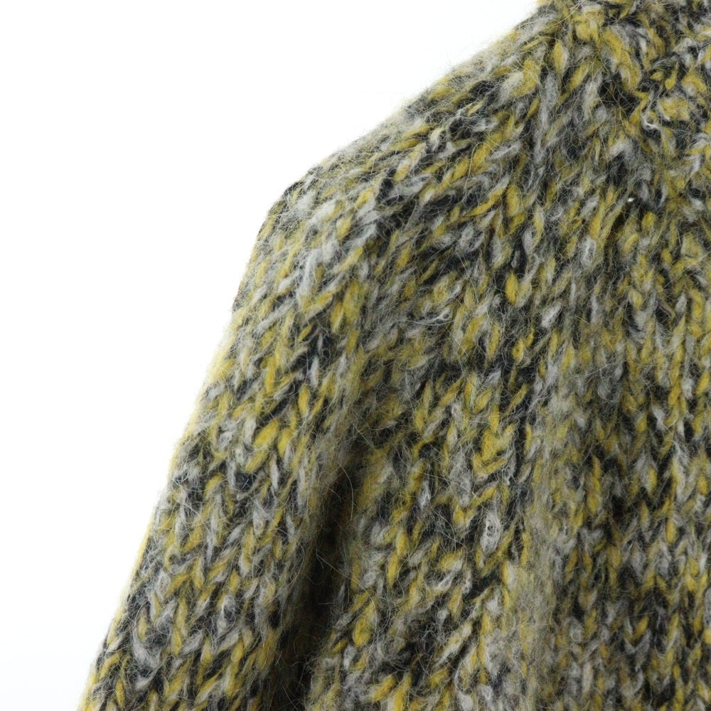 MONCLER(モンクレール) 18AW MAGLIONE TRICOT GIROCOLLO アルパカウール ローゲージ クルーネック 長袖ニット セーター イエロー/グレー D20979031300 999CS