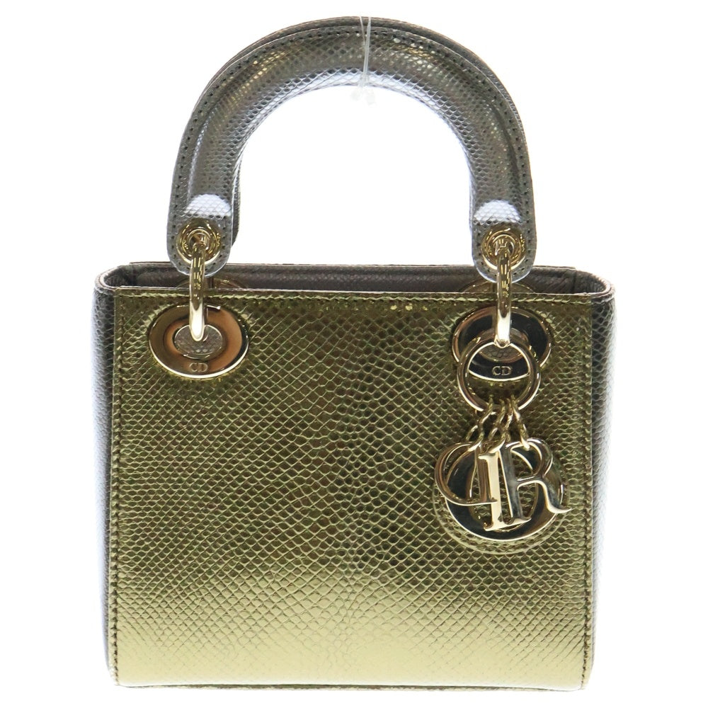 DIOR(ディオール) レディディオール ミニ シルバー×ゴールド ゴールド金具 2WAY ハンドバッグ ショルダーバッグ