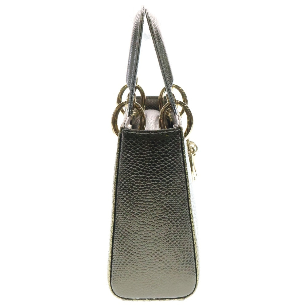 DIOR(ディオール) レディディオール ミニ シルバー×ゴールド ゴールド金具 2WAY ハンドバッグ ショルダーバッグ