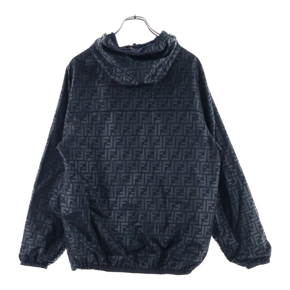 FENDI(フェンディ) ×K-WAY ケイウェイ ズッカ柄 リバーシブル ナイロンジャケット ブラック/ネイビー FAA803