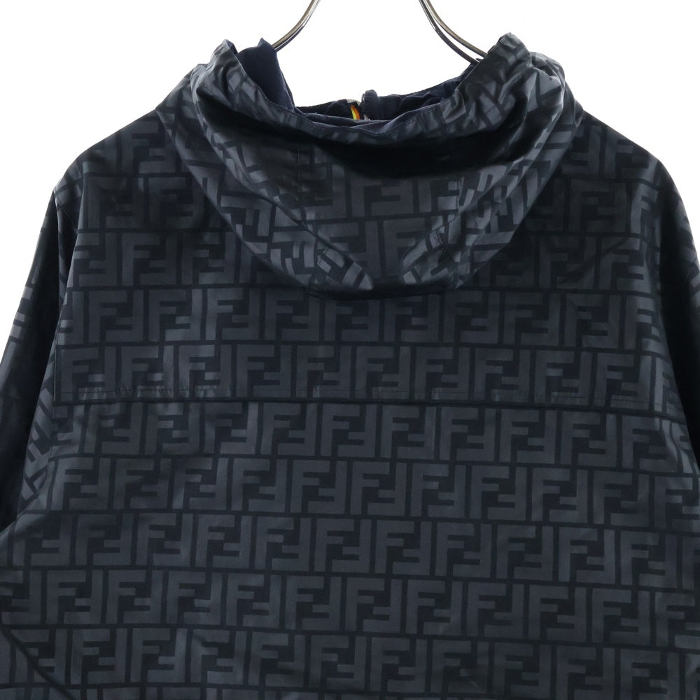 FENDI(フェンディ) ×K-WAY ケイウェイ ズッカ柄 リバーシブル ナイロンジャケット ブラック/ネイビー FAA803