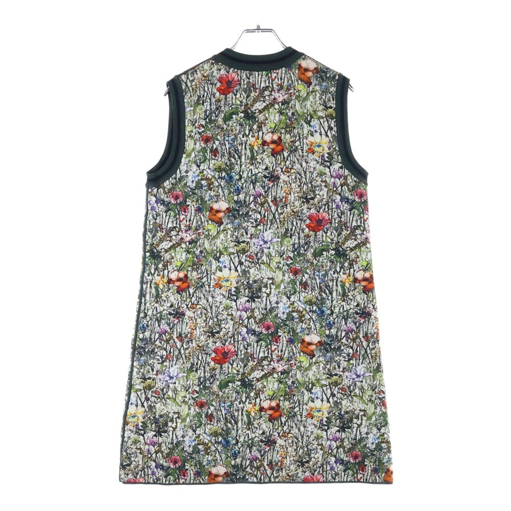 DIOR(ディオール) フラワー総柄プリント ハーフジップ ノースリーブ クルーネック ニット ワンピース グリーン/マルチカラー レディース 114R02AM719
