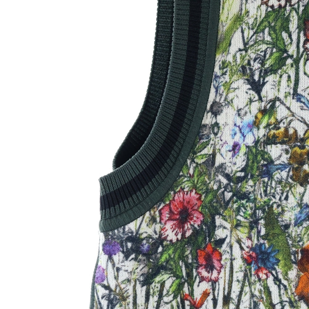 DIOR(ディオール) フラワー総柄プリント ハーフジップ ノースリーブ クルーネック ニット ワンピース グリーン/マルチカラー レディース 114R02AM719