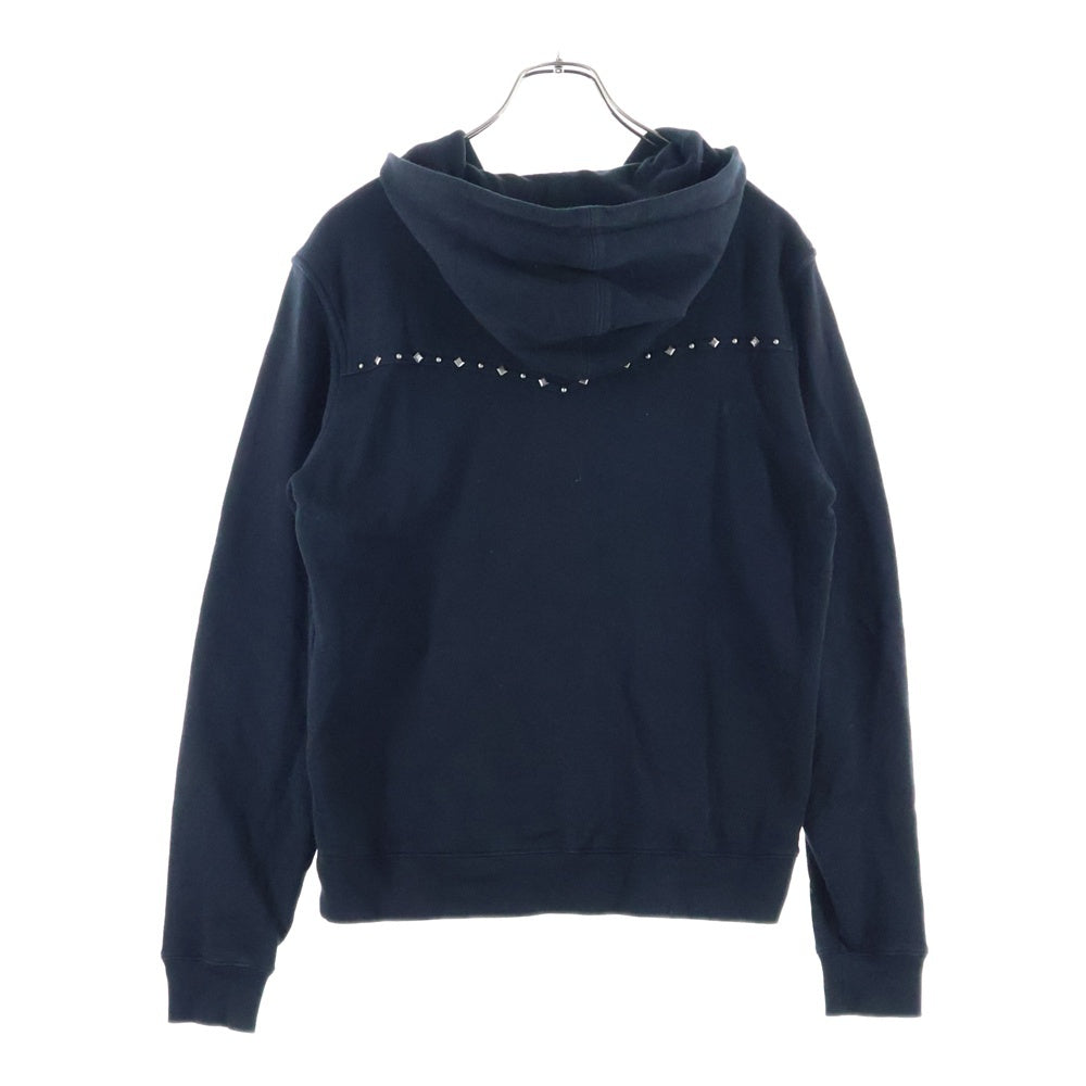SAINT LAURENT PARIS(サンローランパリ) スタッズ コットン ジップアップ スウェットパーカー フーディー ブラック 605232