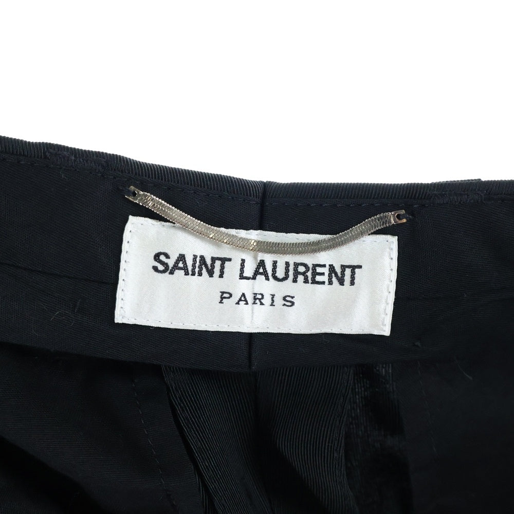 SAINT LAURENT PARIS(サンローランパリ) 23SS アセテート ウール ノータックスラックスパンツ トラウザーズ ブラック 774421