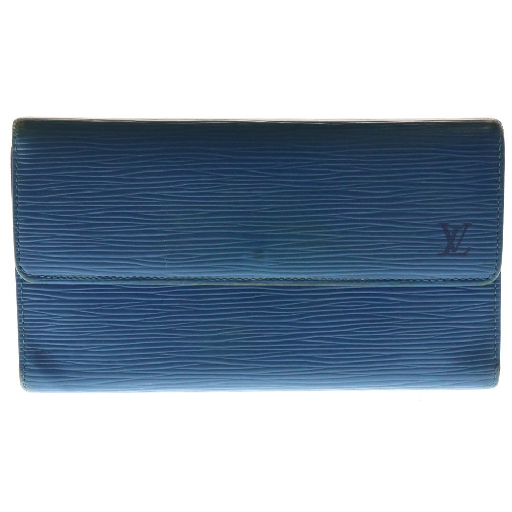 LOUIS VUITTON(ルイヴィトン) エピ ポルトトレゾール インターナショナル レザーロングウォレット 長財布 ブルー M63385