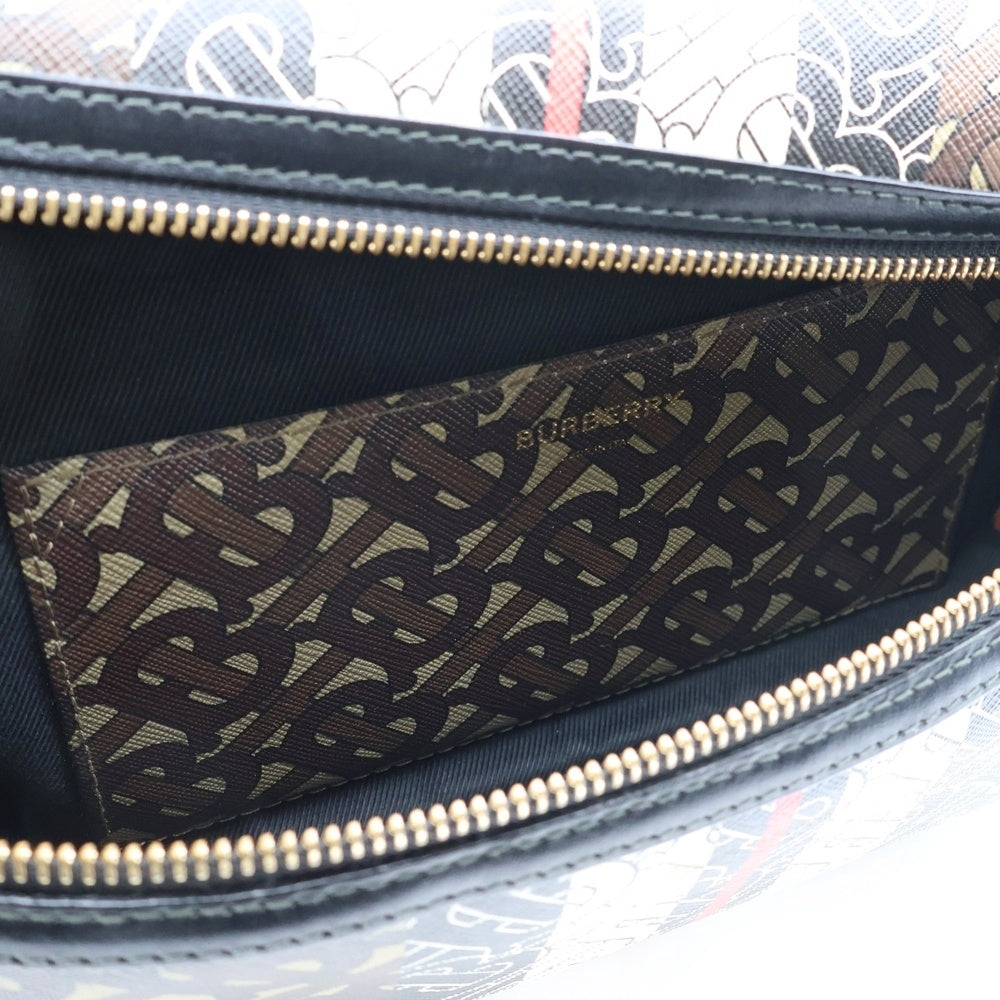 BURBERRY(バーバリー) TBモノグラム ウエストポーチ ボディバッグ ショルダーバッグ ブラウン×ブラック ゴールド金具 8021483