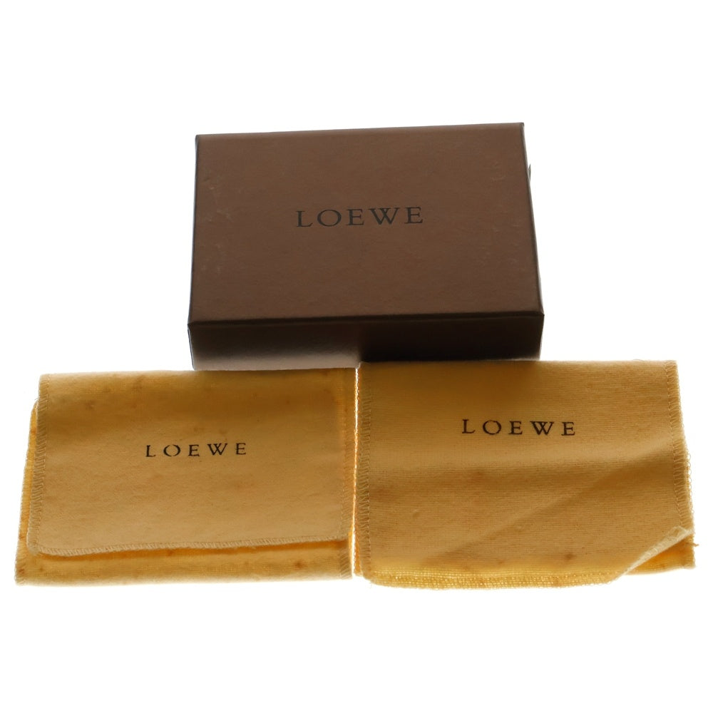 LOEWE(ロエベ) アナグラム キーリング キーホルダー ブラック シルバー金具 レザー