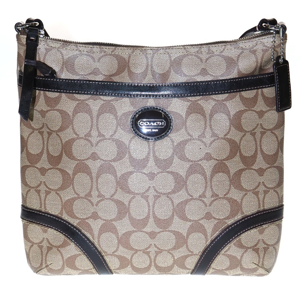 COACH(コーチ) ネームタグ付 シグネチャーロゴレザートートバッグ ブラウン