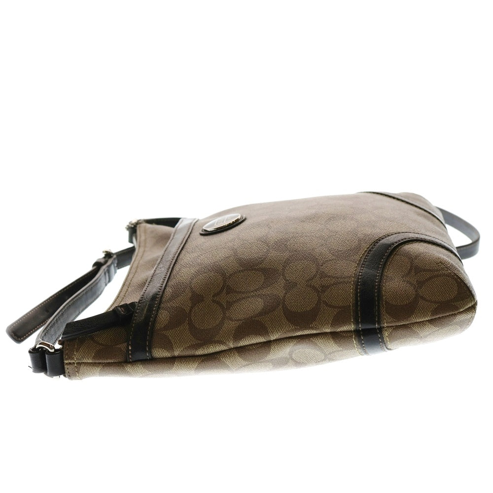 COACH(コーチ) ネームタグ付 シグネチャーロゴレザートートバッグ ブラウン