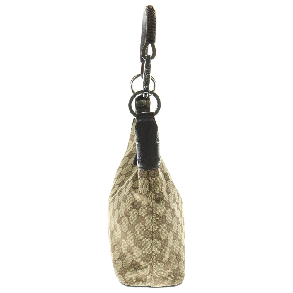 GUCCI(グッチ) GGキャンバス ワンショルダーバッグ ハンドバッグ シルバー金具 ベージュ×ブラウン 115002