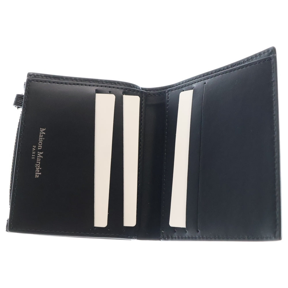 Maison Margiela 11(メゾンマルジェラ11) 4ステッチ 二つ折り財布 コンパクトウォレット カードケース ブラック レザー