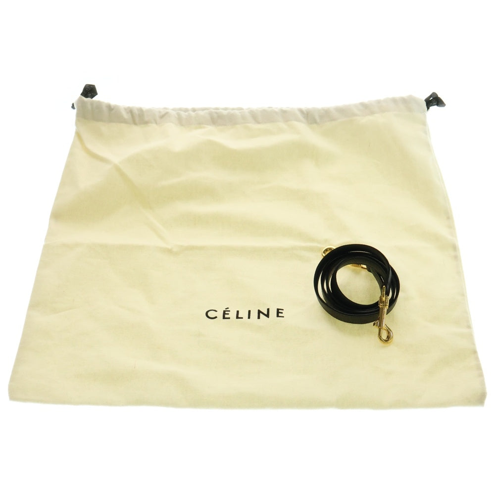 CELINE(セリーヌ) ベルトバッグ マイクロ 2WAYバッグ ショルダーバッグ ハンドバッグ ブラック ゴールド金具 レザー