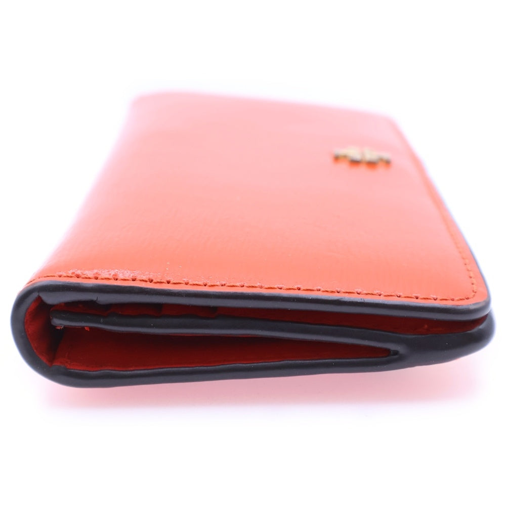 TORY BURCH(トリー バーチ) ロゴパテントレザーロングウォレット 二つ折り長財布 オレンジ