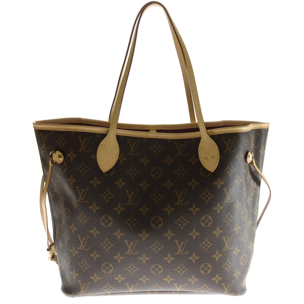 LOUIS VUITTON(ルイヴィトン) モノグラム ネヴァーフルMM ポーチ付レザートートバッグ ブラウン レディース M46987 イニシャル有
