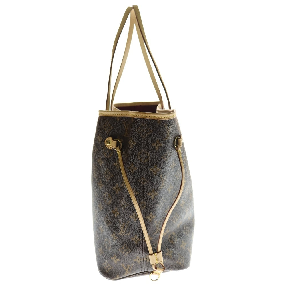 LOUIS VUITTON(ルイヴィトン) モノグラム ネヴァーフルMM ポーチ付レザートートバッグ ブラウン レディース M46987 イニシャル有