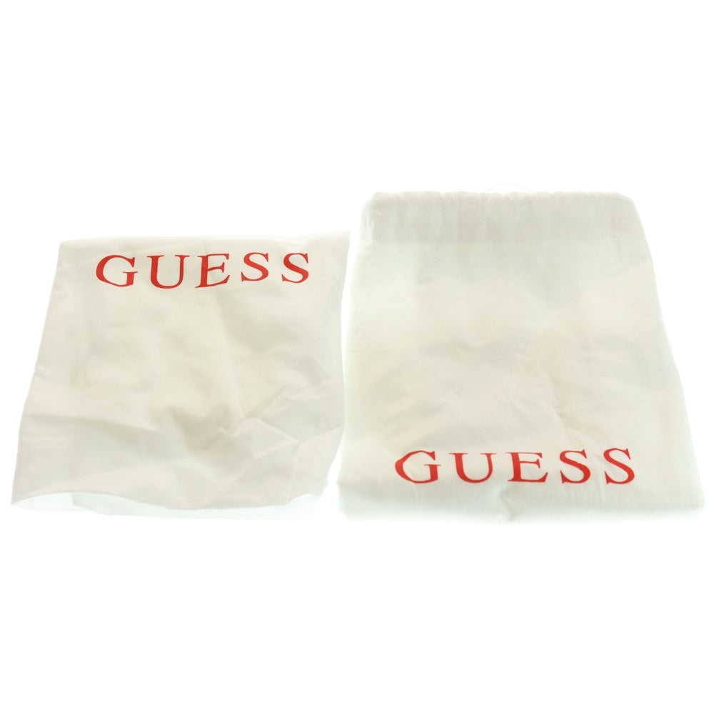 GUESS(ゲス) 2WAYバッグ キルティング ハンドバッグ トートバッグ ショルダーバッグ ホワイト×ブラック ブラック金具 レザー