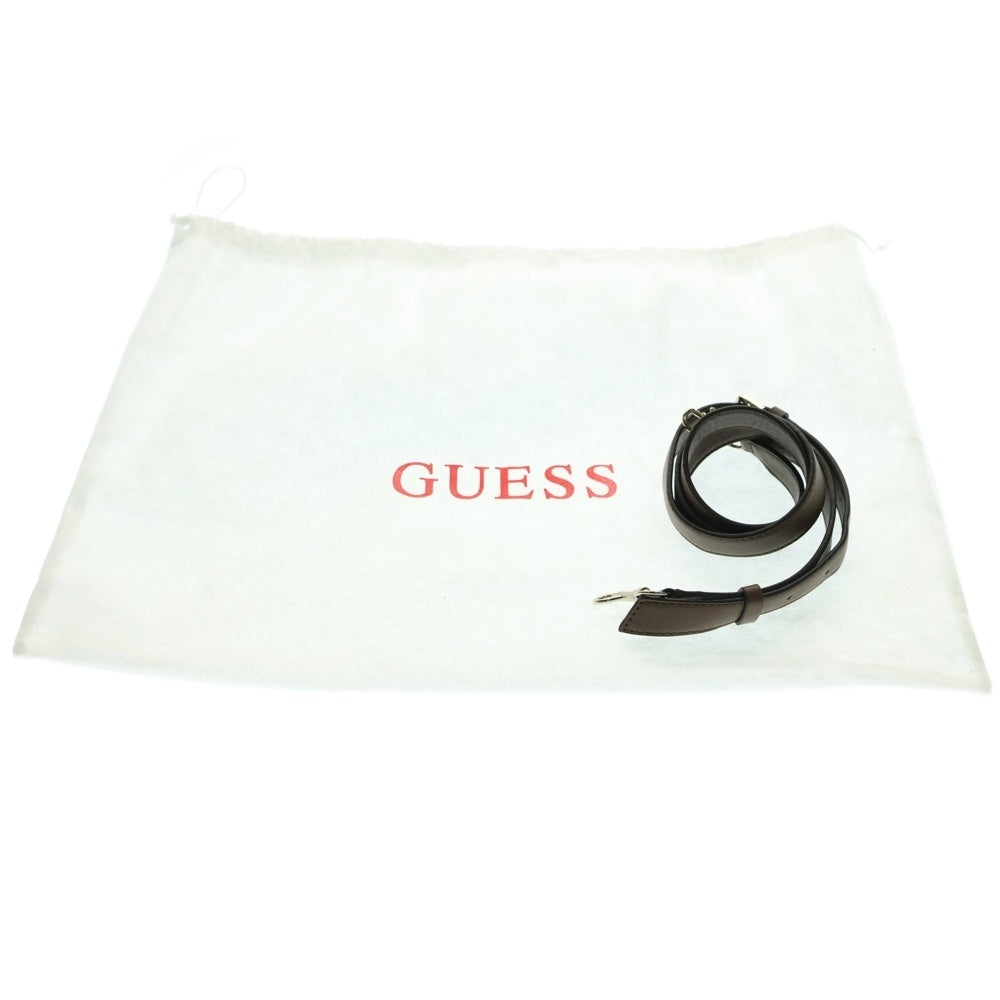 GUESS(ゲス) 2WAYバッグ トートバッグ ハンドバッグ ショルダーバッグ ブラウン レザー×PVC ゴールド金具