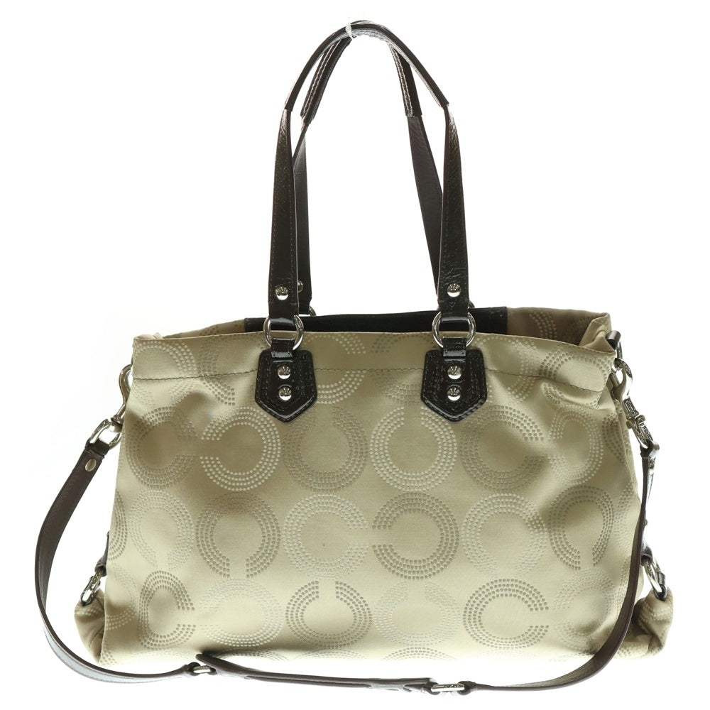 COACH(コーチ) 2WAYバッグ ハンドバッグ トートバッグ ショルダーバッグ ブラウン×ベージュ シルバー金具