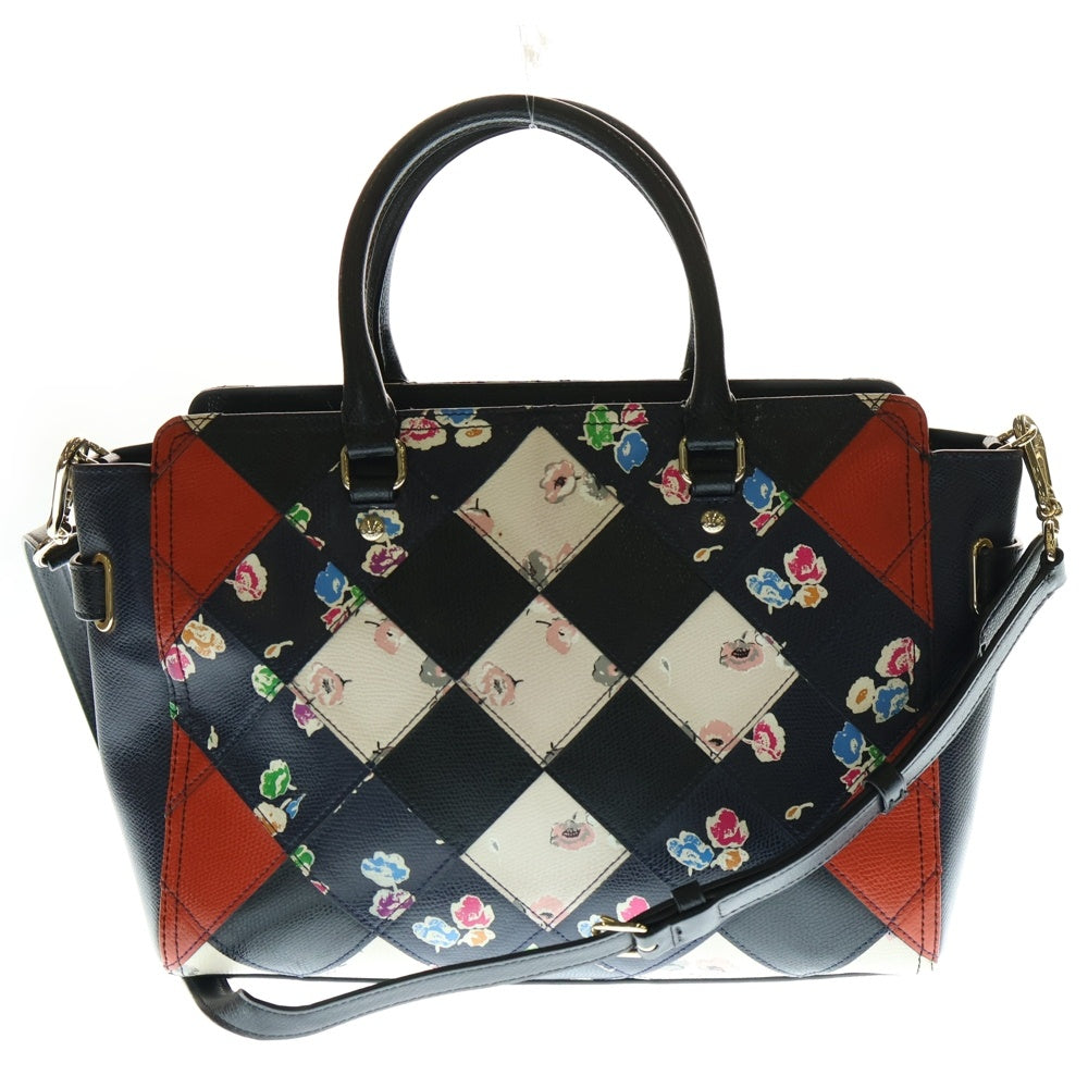 COACH(コーチ) 2WAYバッグ トートバッグ ハンドバッグ ショルダーバッグ 花柄 マルチカラー レザー ゴールド金具