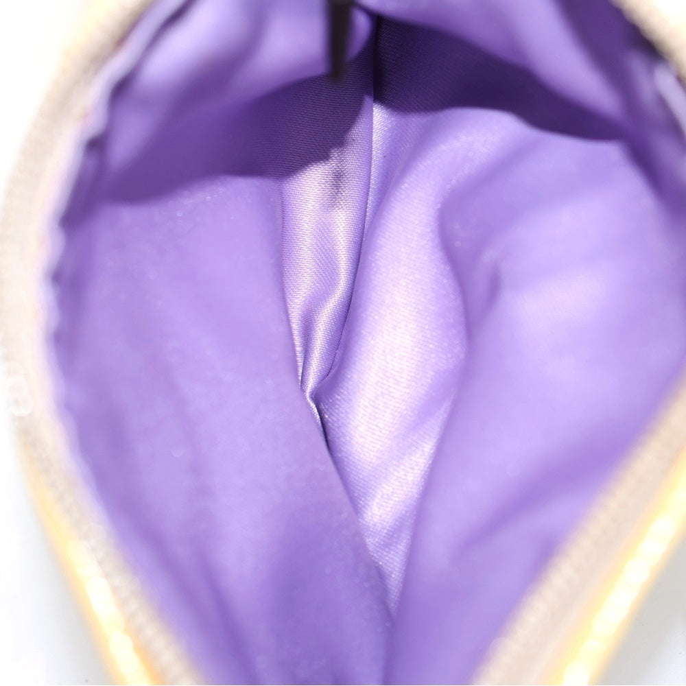 COACH(コーチ) シグネチャーポーチ ケース バッグチャーム 収納 イエロー×ベージュ レザー×キャンバス シルバー金具