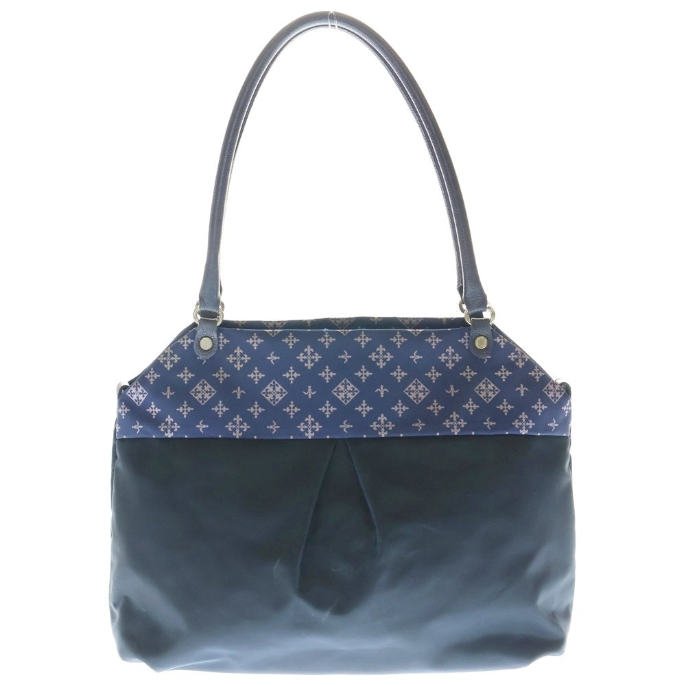 russet(ラシット) トートバッグ ハンドバッグ ネイビー×ブルー ナイロン ゴールド金具